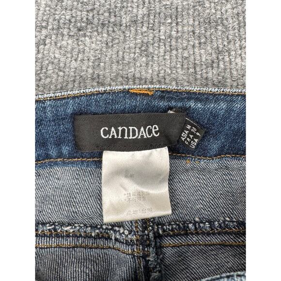 Candace Women's Embroidered Jeans Size 9 Skinny Fit Vintage Y2K Rainbow Key - Picture 9 of 16